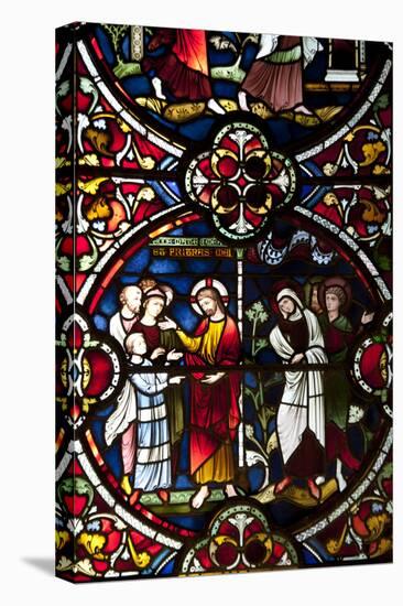 England, Salisbury, Salisbury Cathedral, Stained Glass Window, Scenes from The New Testament-Samuel Magal-Stretched Canvas