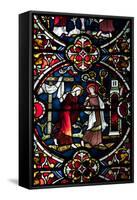 England, Salisbury, Salisbury Cathedral, Stained Glass Window, Scenes from The New Testament-Samuel Magal-Framed Stretched Canvas