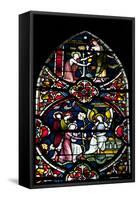 England, Salisbury, Salisbury Cathedral, Stained Glass Window, Scenes from The New Testament-Samuel Magal-Framed Stretched Canvas