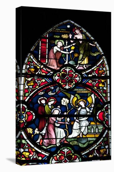 England, Salisbury, Salisbury Cathedral, Stained Glass Window, Scenes from The New Testament-Samuel Magal-Stretched Canvas