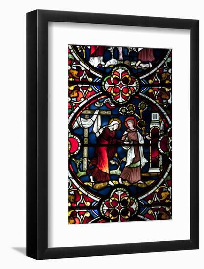 England, Salisbury, Salisbury Cathedral, Stained Glass Window, Scenes from The New Testament-Samuel Magal-Framed Photographic Print