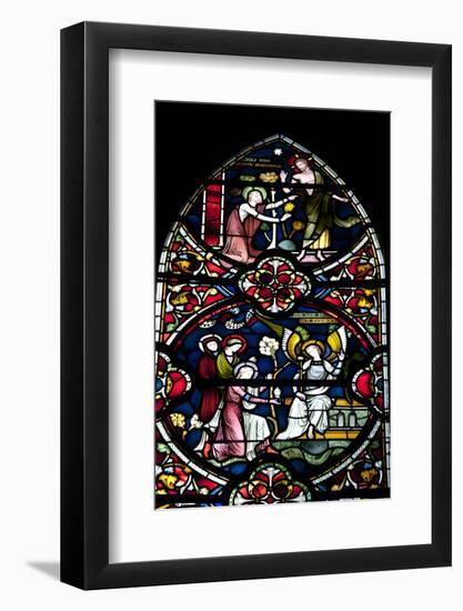 England, Salisbury, Salisbury Cathedral, Stained Glass Window, Scenes from The New Testament-Samuel Magal-Framed Photographic Print