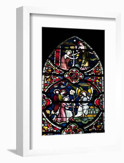 England, Salisbury, Salisbury Cathedral, Stained Glass Window, Scenes from The New Testament-Samuel Magal-Framed Photographic Print