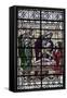 England, Salisbury, Salisbury Cathedral, Stained Glass Window, The Birth of Oved-Samuel Magal-Framed Stretched Canvas