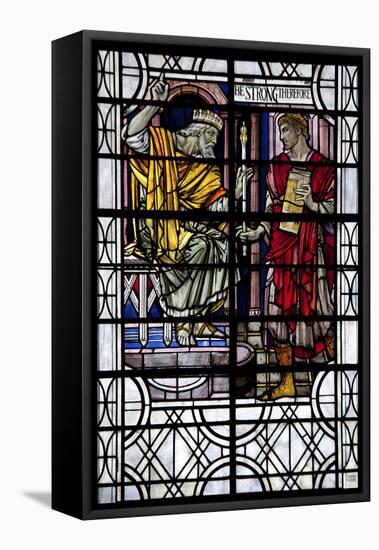 England, Salisbury, Salisbury Cathedral, Stained Glass Window,  The Coronation of David-Samuel Magal-Framed Stretched Canvas