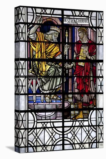 England, Salisbury, Salisbury Cathedral, Stained Glass Window,  The Coronation of David-Samuel Magal-Stretched Canvas