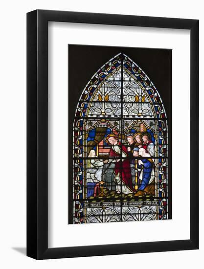 England, Salisbury, Salisbury Cathedral, Stained Glass Window-Samuel Magal-Framed Photographic Print