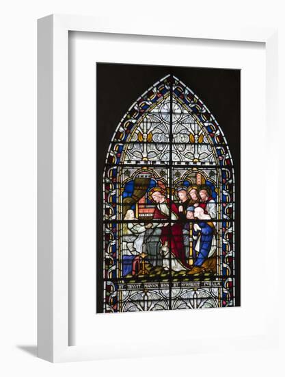 England, Salisbury, Salisbury Cathedral, Stained Glass Window-Samuel Magal-Framed Photographic Print