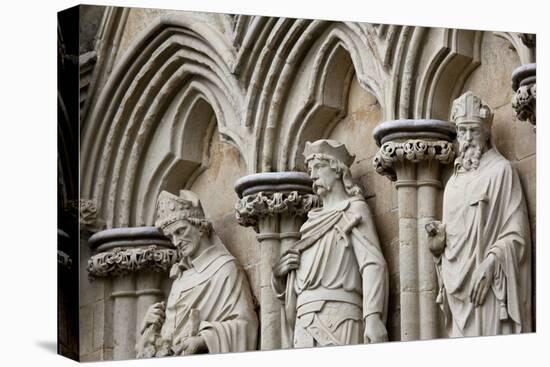 England, Salisbury, Salisbury Cathedral, West Front, Religious Marble Sculptures-Samuel Magal-Stretched Canvas