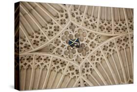 England, Somerset, Bath, Bath Abbey, Fan-Vaulted Ceiling, Coat of Arms-Samuel Magal-Stretched Canvas