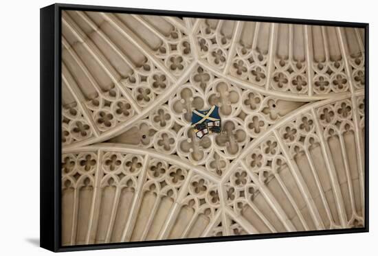 England, Somerset, Bath, Bath Abbey, Fan-Vaulted Ceiling, Coat of Arms-Samuel Magal-Framed Stretched Canvas