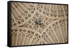 England, Somerset, Bath, Bath Abbey, Fan-Vaulted Ceiling, Coat of Arms-Samuel Magal-Framed Stretched Canvas