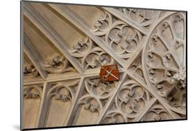 England, Somerset, Bath, Bath Abbey, Fan-Vaulted Ceiling, Coat of Arms-Samuel Magal-Mounted Photographic Print