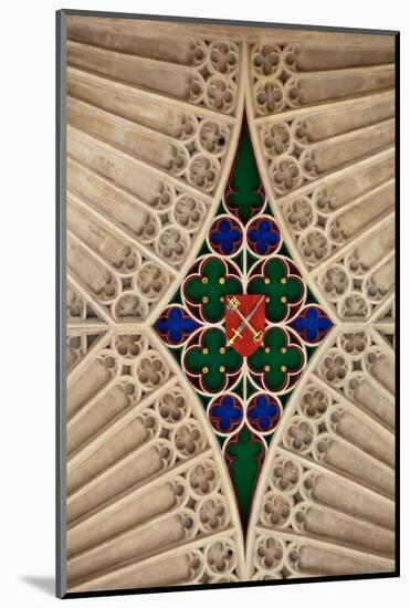 England, Somerset, Bath, Bath Abbey, Fan-Vaulted Ceiling, Coat of Arms-Samuel Magal-Mounted Photographic Print