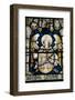 England, Somerset, Bath, Bath Abbey, Stained Glass Window, Angel with a Shield-Samuel Magal-Framed Photographic Print