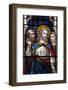 England, Somerset, Bath, Bath Abbey, Stained Glass Window, New Testament Scenes, Jesus-Samuel Magal-Framed Photographic Print