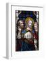 England, Somerset, Bath, Bath Abbey, Stained Glass Window, New Testament Scenes, Jesus-Samuel Magal-Framed Photographic Print