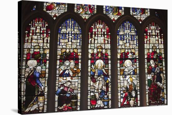 England, Somerset, Bath, Bath Abbey, Stained Glass Window, New Testament Scenes-Samuel Magal-Stretched Canvas