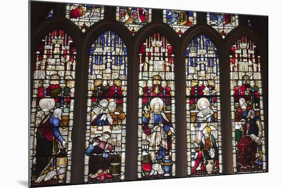 England, Somerset, Bath, Bath Abbey, Stained Glass Window, New Testament Scenes-Samuel Magal-Mounted Photographic Print