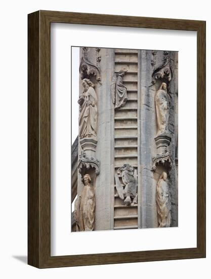 England, Somerset, Bath, Bath Abbey, West Facade, Decorated Column-Samuel Magal-Framed Photographic Print