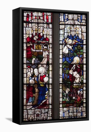 England, Somerset, Bath, Bath Abbey, West Side, Stained Glass Window, Pentateuch Window-Samuel Magal-Framed Stretched Canvas