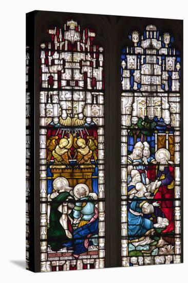 England, Somerset, Bath, Bath Abbey, West Side, Stained Glass Window, Pentateuch Window-Samuel Magal-Stretched Canvas