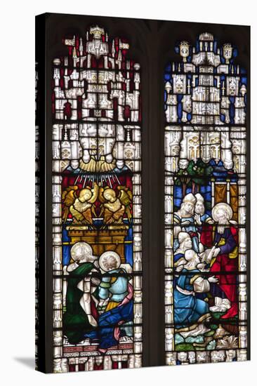 England, Somerset, Bath, Bath Abbey, West Side, Stained Glass Window, Pentateuch Window-Samuel Magal-Stretched Canvas