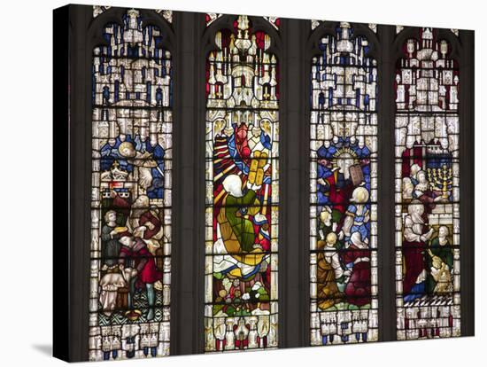 England, Somerset, Bath, Bath Abbey, West Side, Stained Glass Window, Pentateuch Window-Samuel Magal-Stretched Canvas