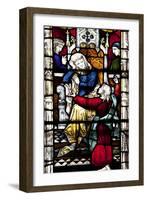 England, Somerset, Bath, Bath Abbey, West Side, Stained Glass Window, Pentateuch Window-Samuel Magal-Framed Photographic Print