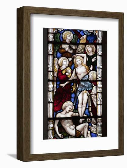 England, Somerset, Bath, Bath Abbey, West Side, Stained Glass Window, Pentateuch Window-Samuel Magal-Framed Photographic Print