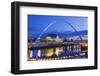 England, Tyne and Wear, Gateshead, Newcastle, Gateshead Millenium Bridge and Newcastle Skyline-Steve Vidler-Framed Photographic Print