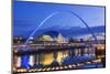 England, Tyne and Wear, Gateshead, Newcastle, Gateshead Millenium Bridge and Newcastle Skyline-Steve Vidler-Mounted Photographic Print