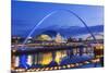 England, Tyne and Wear, Gateshead, Newcastle, Gateshead Millenium Bridge and Newcastle Skyline-Steve Vidler-Mounted Photographic Print