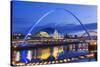 England, Tyne and Wear, Gateshead, Newcastle, Gateshead Millenium Bridge and Newcastle Skyline-Steve Vidler-Stretched Canvas