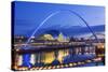 England, Tyne and Wear, Gateshead, Newcastle, Gateshead Millenium Bridge and Newcastle Skyline-Steve Vidler-Stretched Canvas