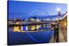 England, Tyne and Wear, Gateshead, Newcastle, Gateshead Millenium Bridge and Newcastle Skyline-Steve Vidler-Stretched Canvas