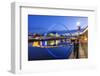 England, Tyne and Wear, Gateshead, Newcastle, Gateshead Millenium Bridge and Newcastle Skyline-Steve Vidler-Framed Photographic Print