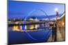 England, Tyne and Wear, Gateshead, Newcastle, Gateshead Millenium Bridge and Newcastle Skyline-Steve Vidler-Mounted Photographic Print