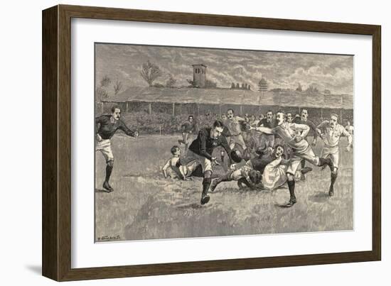 England V. Scotland Rugby Match, Richmond, 1891-English School-Framed Giclee Print