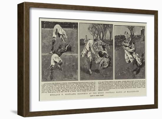 England V Scotland, Sketches at the Rugby Football Match at Blackheath-Frank Gillett-Framed Giclee Print