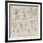 England Versus Australia, Sketches at the Third Test Match at Leeds-Frank Gillett-Framed Giclee Print