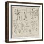 England Versus Australia, Sketches at the Third Test Match at Leeds-Frank Gillett-Framed Giclee Print