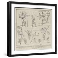 England Versus Australia, Sketches at the Third Test Match at Leeds-Frank Gillett-Framed Giclee Print