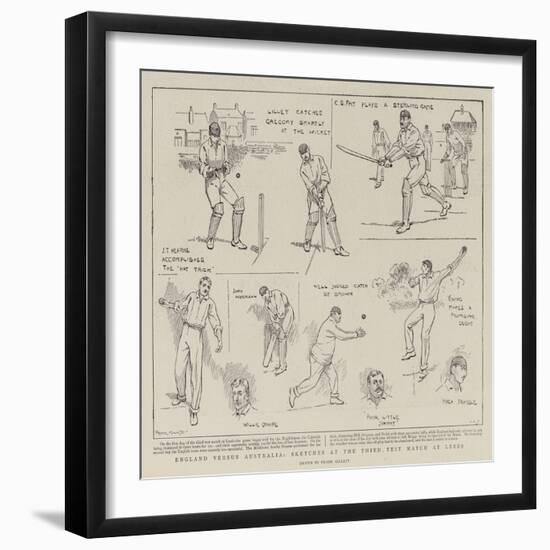 England Versus Australia, Sketches at the Third Test Match at Leeds-Frank Gillett-Framed Giclee Print