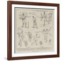 England Versus Australia, Sketches at the Third Test Match at Leeds-Frank Gillett-Framed Giclee Print