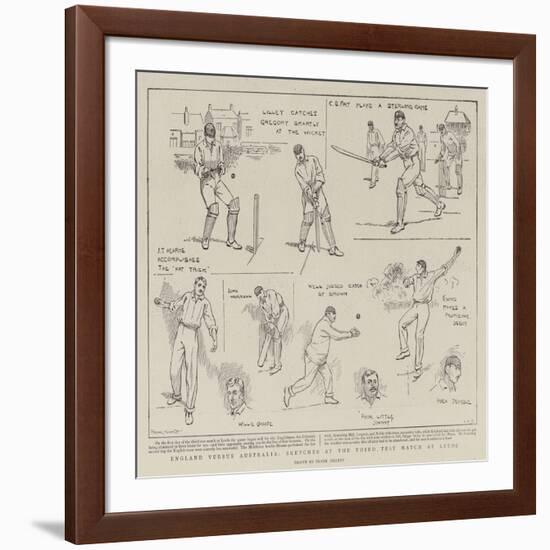 England Versus Australia, Sketches at the Third Test Match at Leeds-Frank Gillett-Framed Giclee Print