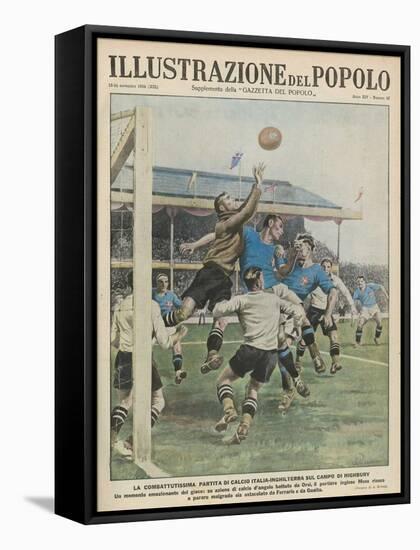 England Versus Italy at Highbury-A. Brivio-Framed Stretched Canvas