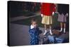England, Westcliff, Young Boy with 1960's Teenagers-Richard Baker-Stretched Canvas