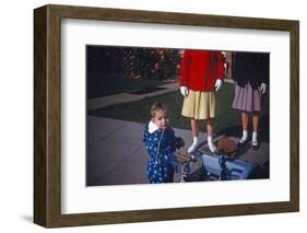 England, Westcliff, Young Boy with 1960's Teenagers-Richard Baker-Framed Photographic Print