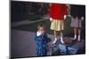 England, Westcliff, Young Boy with 1960's Teenagers-Richard Baker-Mounted Photographic Print